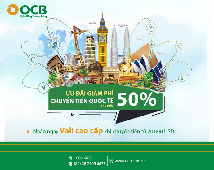 OCB triển khai chương trình ưu đãi giảm phí chuyển tiền quốc tế