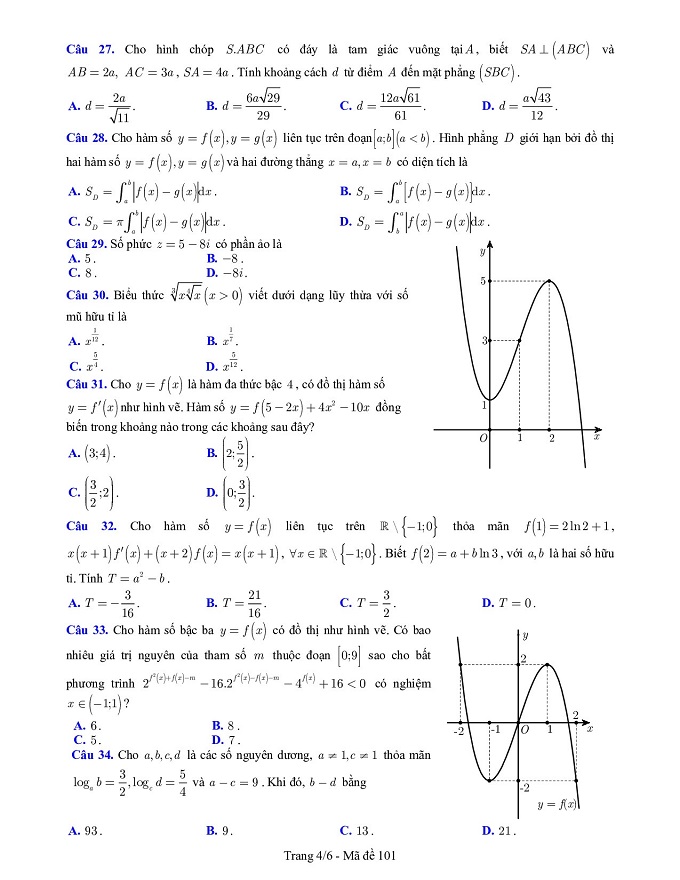 Thi thử THPT quốc gia 2019: Đề thi và đáp án môn Toán ở Bắc Ninh - Ảnh 4