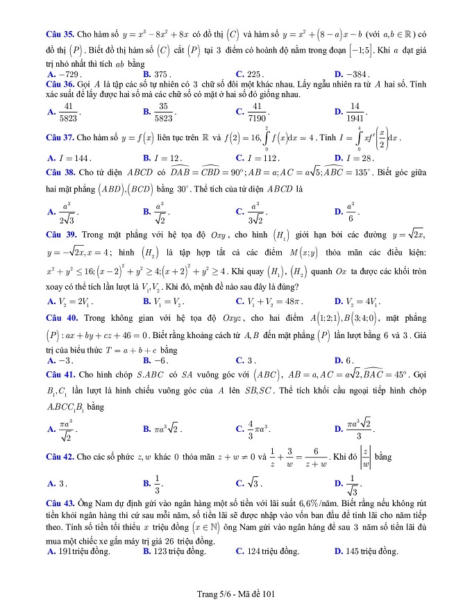 Thi thử THPT quốc gia 2019: Đề thi và đáp án môn Toán ở Bắc Ninh - Ảnh 5