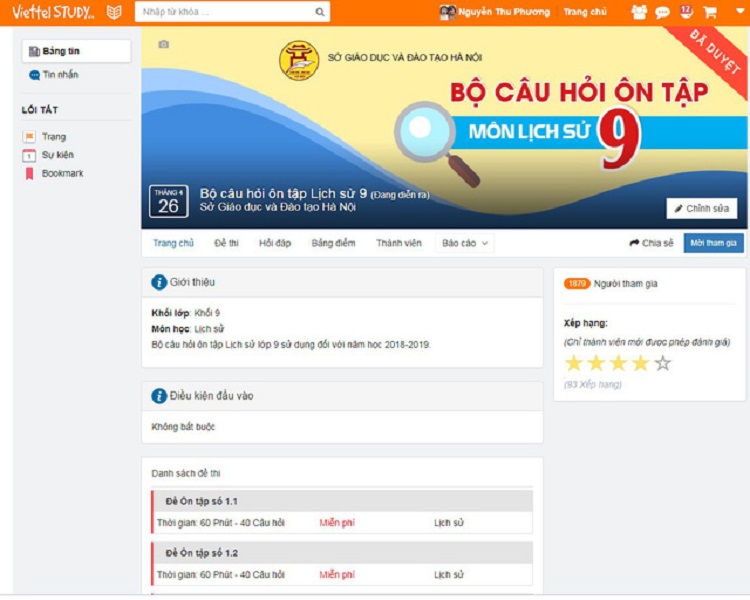 trang mạng xã hội trực tuyến ViettelStudy. trang mạng xã hội trực tuyến ViettelStudy.