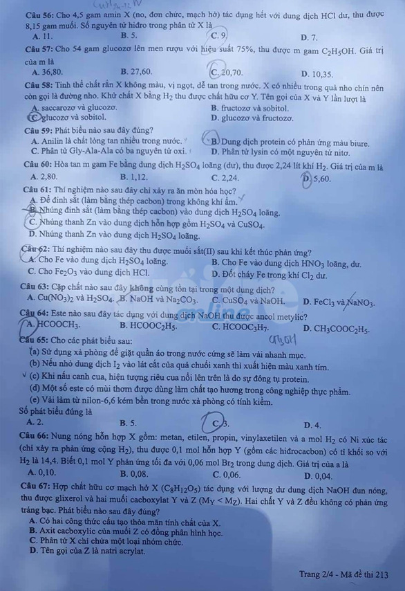 Đề thi môn Hóa học kỳ thi THPT quốc gia 2019 Đề thi môn Hóa học kỳ thi THPT quốc gia 2019