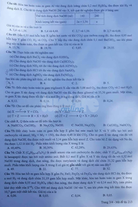 Đề thi môn Hóa học kỳ thi THPT quốc gia 2019 Đề thi môn Hóa học kỳ thi THPT quốc gia 2019