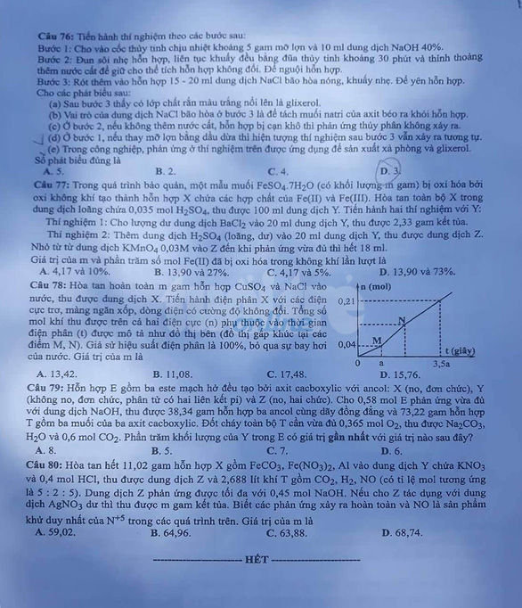Đề thi môn Hóa học kỳ thi THPT quốc gia 2019 Đề thi môn Hóa học kỳ thi THPT quốc gia 2019