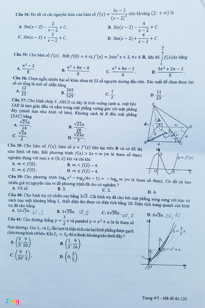 Đề thi môn Toán THPT quốc gia 2019 Đề thi môn Toán THPT quốc gia 2019