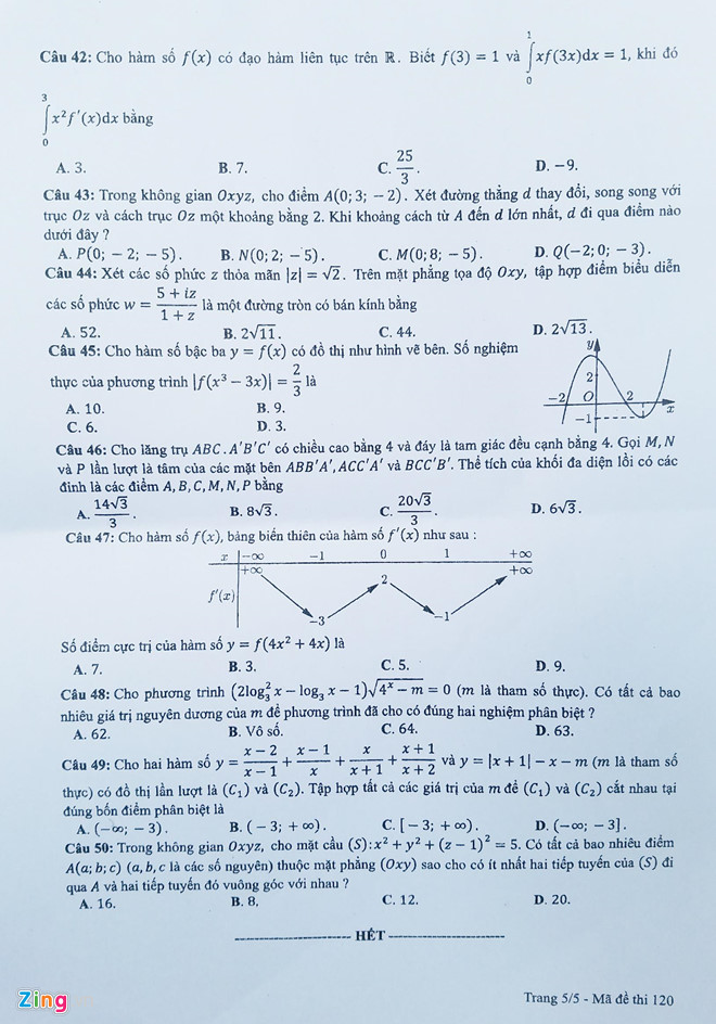 Đề thi môn Toán THPT quốc gia 2019 Đề thi môn Toán THPT quốc gia 2019