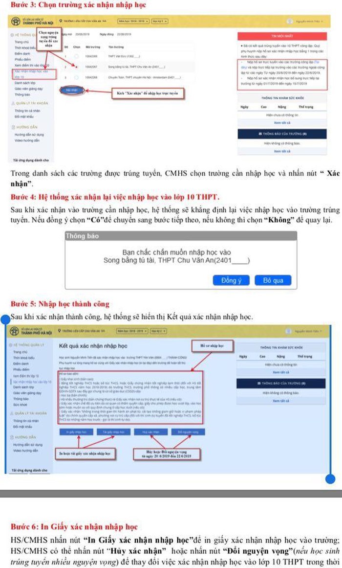 Tuyển sinh lớp 10: Cách xác nhận nhập học và thay đổi nguyện vọng vào lớp 10 ở Hà Nội - Ảnh 2