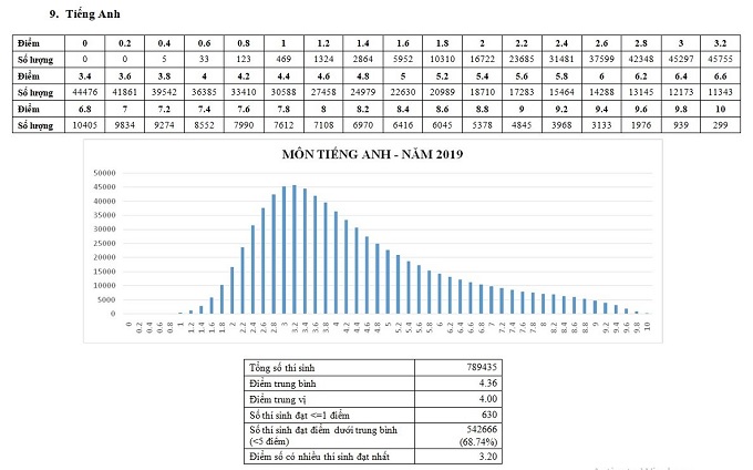 Bộ GD-ĐT công bố phổ điểm thi THPT quốc gia 2019 - Ảnh 8