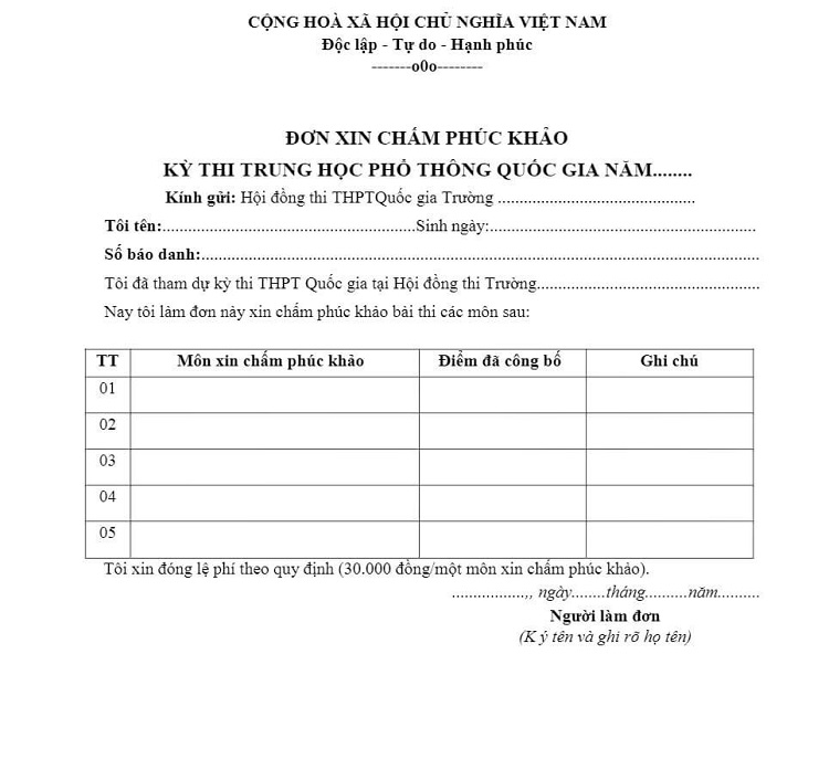Cách làm đơn phúc khảo bài thi THPT quốc gia 2019 Cách làm đơn phúc khảo bài thi THPT quốc gia 2019