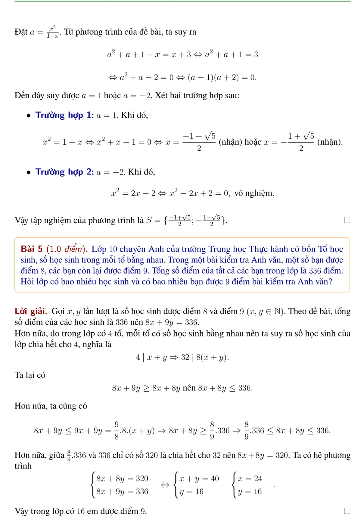Gợi ý đáp án bài thi môn Toán vào lớp 10 trường THTH ĐH. Sư Phạm - Ảnh 5