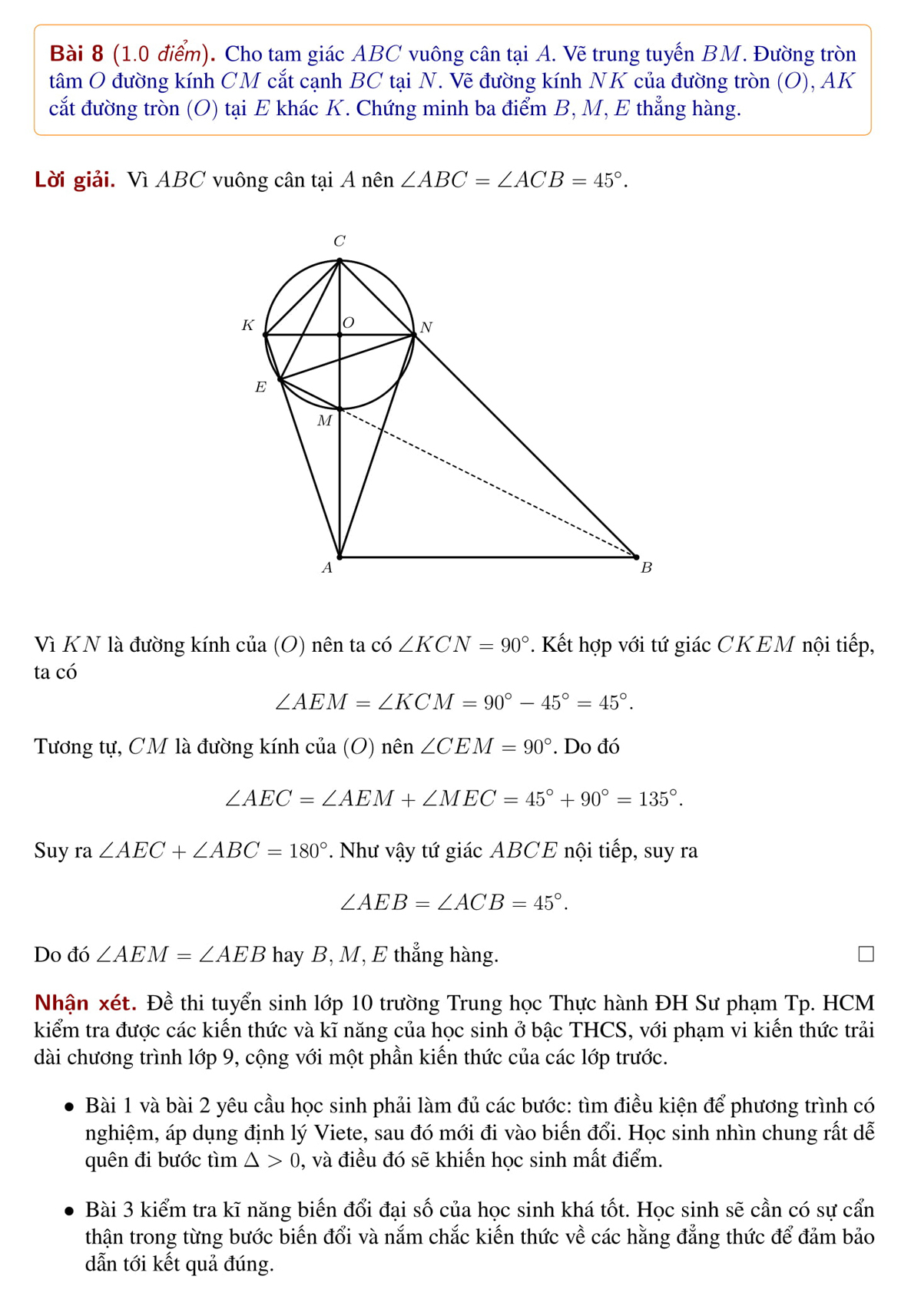 Gợi ý đáp án bài thi môn Toán vào lớp 10 trường THTH ĐH. Sư Phạm - Ảnh 8