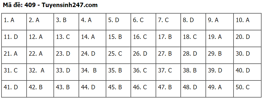 Đáp án môn Tiếng Anh tốt nghiệp THPT 2020 - đầy đủ mã đề - Ảnh 9