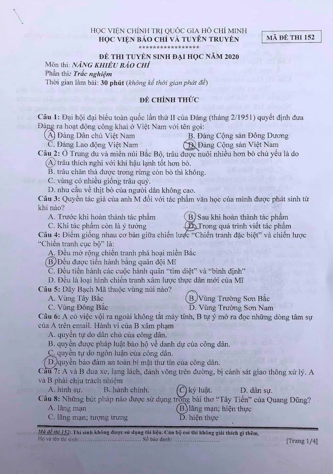 Đề thi năng khiếu báo chí của Học viện Báo chí & Tuyên truyền - Ảnh 2