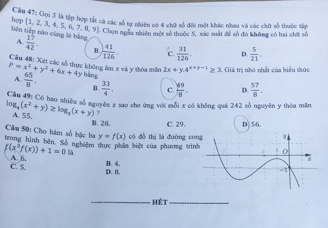 Đáp án gợi ý 24 mã đề thi môn Toán tốt nghiệp THPT 2020 - Ảnh 25