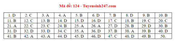 Đáp án gợi ý 24 mã đề thi môn Toán tốt nghiệp THPT 2020 - Ảnh 20