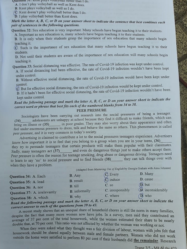Đề thi và Đáp án môn Tiếng Anh thi tốt nghiệp đợt 2 năm 2020 - Ảnh 3
