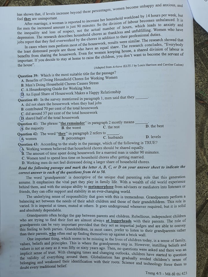 Đề thi và Đáp án môn Tiếng Anh thi tốt nghiệp đợt 2 năm 2020 - Ảnh 4