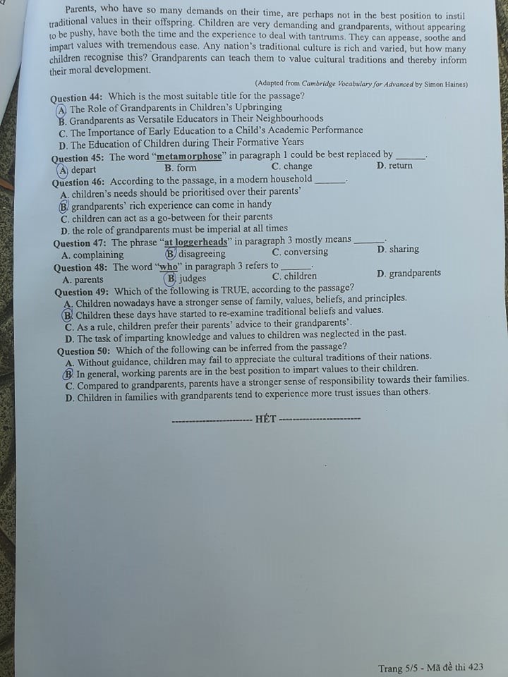 Đề thi và Đáp án môn Tiếng Anh thi tốt nghiệp đợt 2 năm 2020 - Ảnh 5
