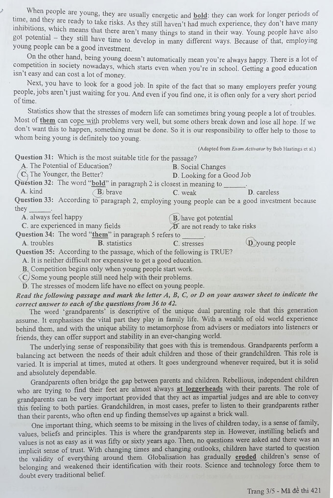 Đề thi và Đáp án môn Tiếng Anh thi tốt nghiệp đợt 2 năm 2020 - Ảnh 8