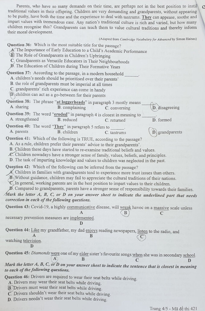 Đề thi và Đáp án môn Tiếng Anh thi tốt nghiệp đợt 2 năm 2020 - Ảnh 9