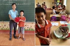 Học sinh lớp 3 đập heo đất lấy tiền tiết kiệm ủng hộ miền Trung