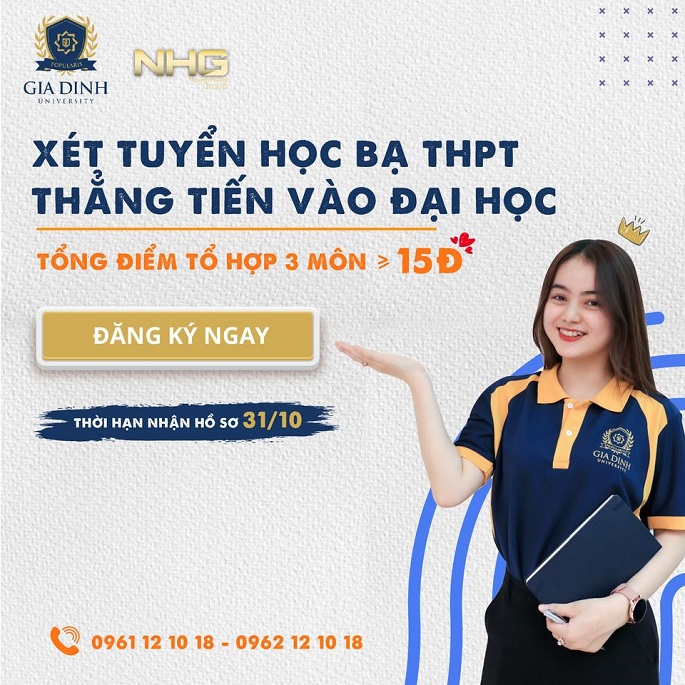 ĐH Gia Định xét tuyển bổ sung
