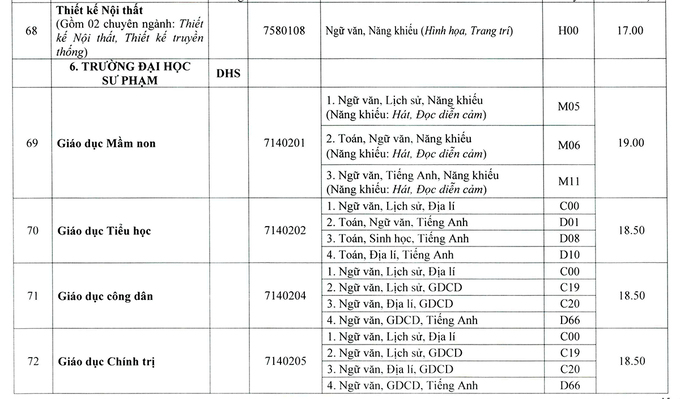 Điểm chuẩn 13 trường, khoa thuộc Đại học Huế năm 2020 - Ảnh 15