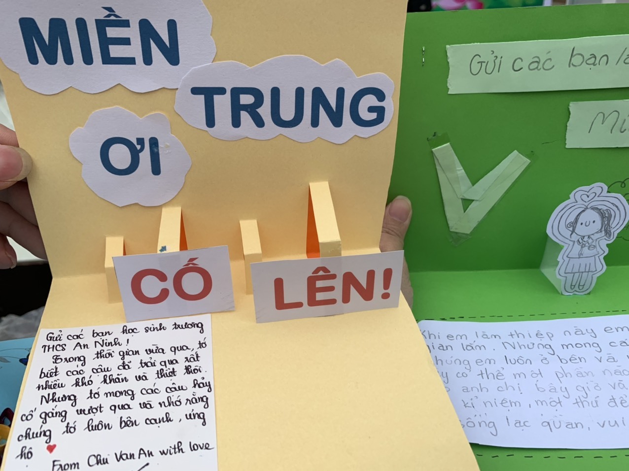 Lời động viên của các học sinh tới những người bạn ở miền Trung