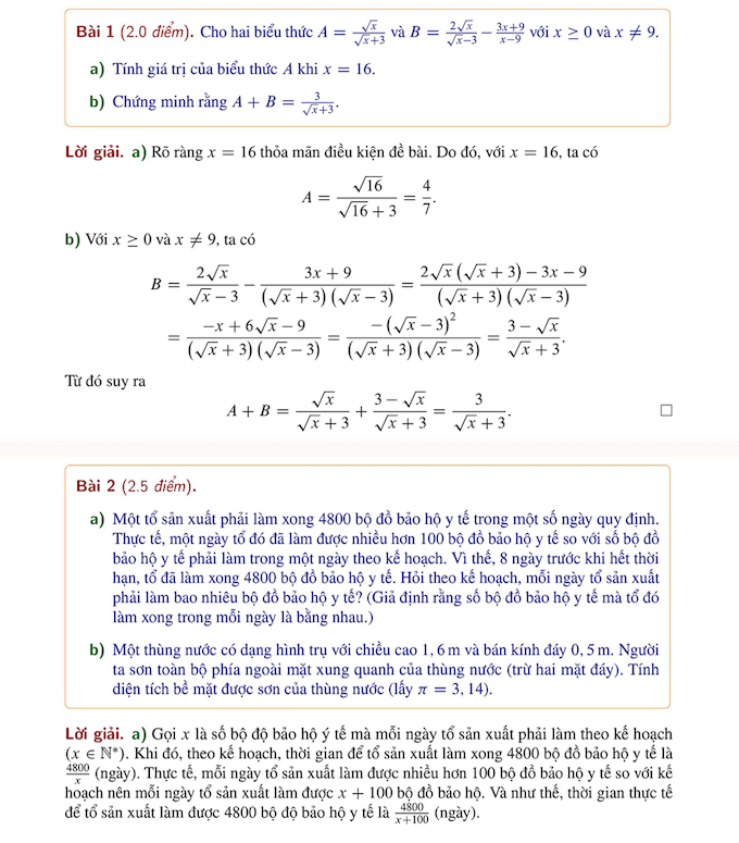Gợi ý đáp án đề thi Toán tuyển sinh lớp 10 tại Hà Nội - Ảnh 1
