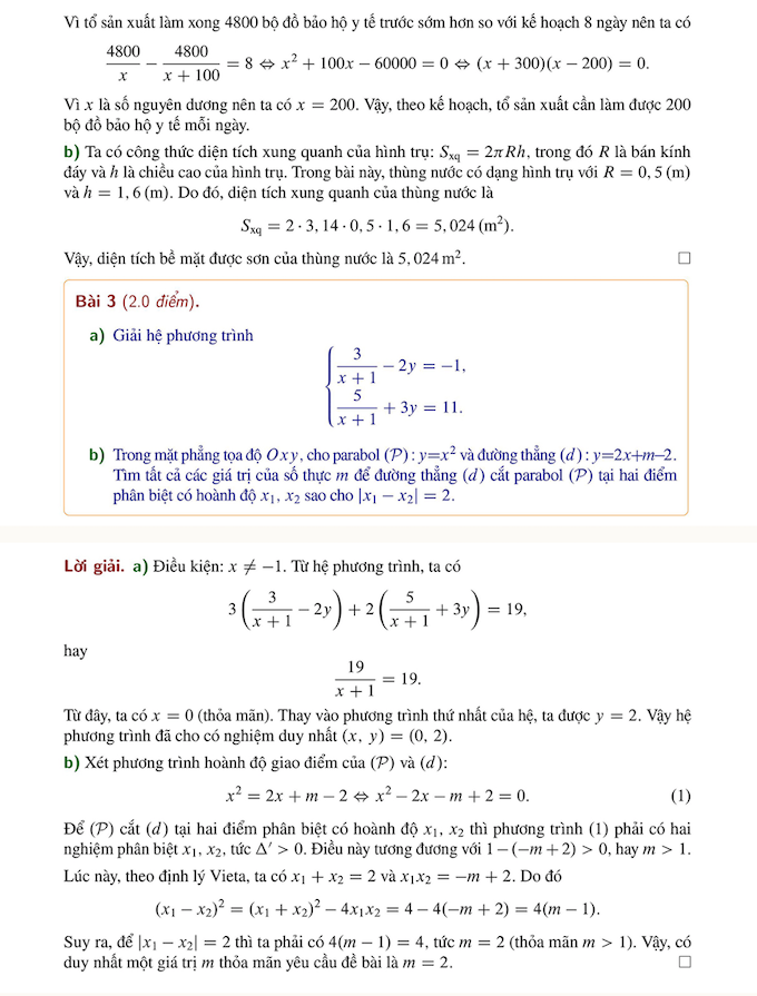 Gợi ý đáp án đề thi Toán tuyển sinh lớp 10 tại Hà Nội - Ảnh 2