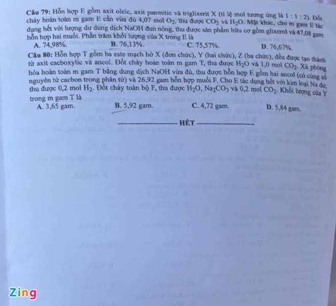 Đề thi & Đáp án môn Hoá Học tốt nghiệp THPT quốc gia 2021 - Ảnh 4