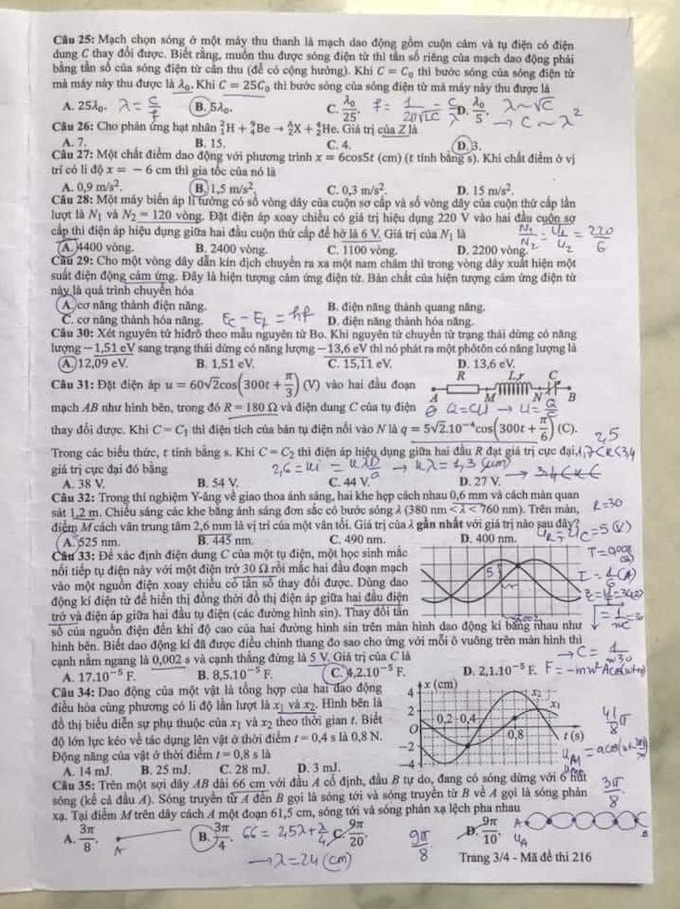 Đề thi & Đáp án môn Vật Lý tốt nghiệp THPT quốc gia 2021 - Ảnh 3