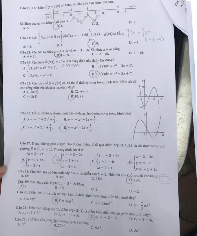 Đề thi & Đáp án môn Toán tốt nghiệp THPT quốc gia 2021 - Ảnh 12