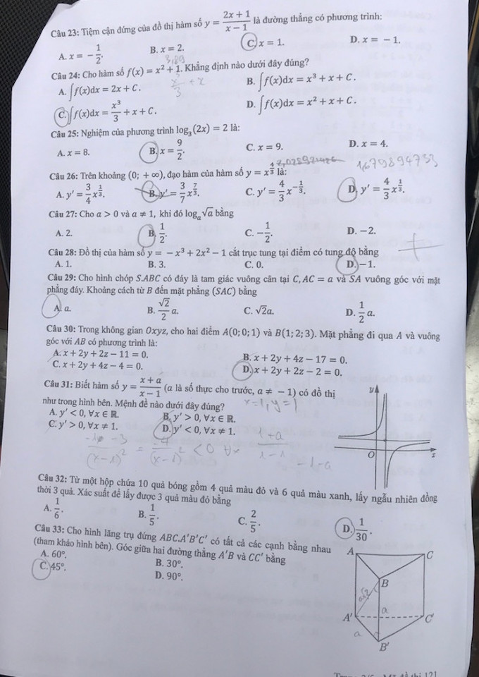 Đề thi & Đáp án môn Toán tốt nghiệp THPT quốc gia 2021 - Ảnh 13