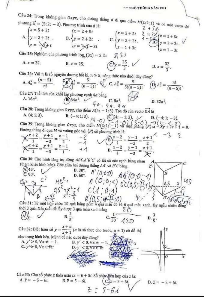 Đề thi & Đáp án môn Toán tốt nghiệp THPT quốc gia 2021 - Ảnh 18