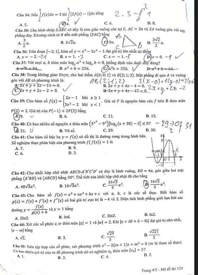 Đề thi & Đáp án môn Toán tốt nghiệp THPT quốc gia 2021 - Ảnh 19
