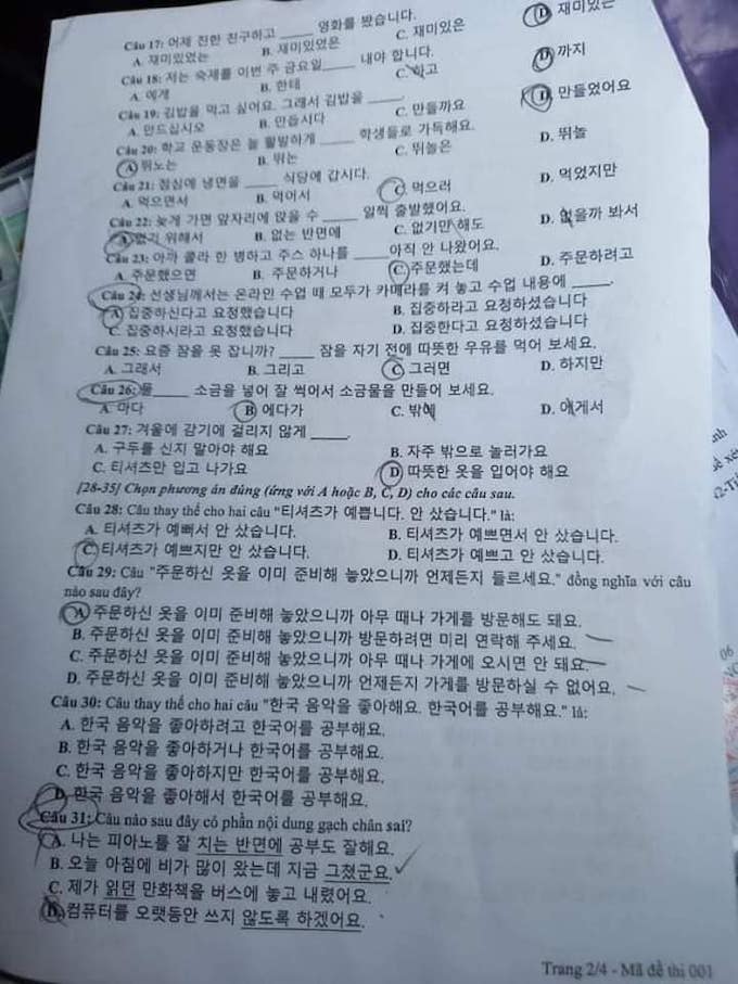 Đề thi & Đáp án môn Tiếng Hàn tốt nghiệp THPT quốc gia 2021 - Ảnh 2