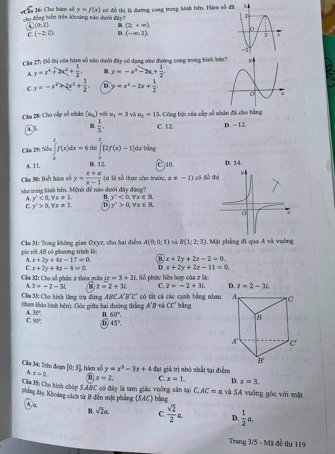 Đề thi & Đáp án môn Toán tốt nghiệp THPT quốc gia 2021 - Ảnh 8