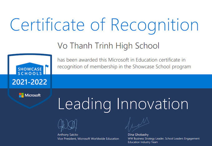 Việt Nam vinh dự có 3 trường học đạt chứng nhận Microsoft Showcase School - Ảnh 1