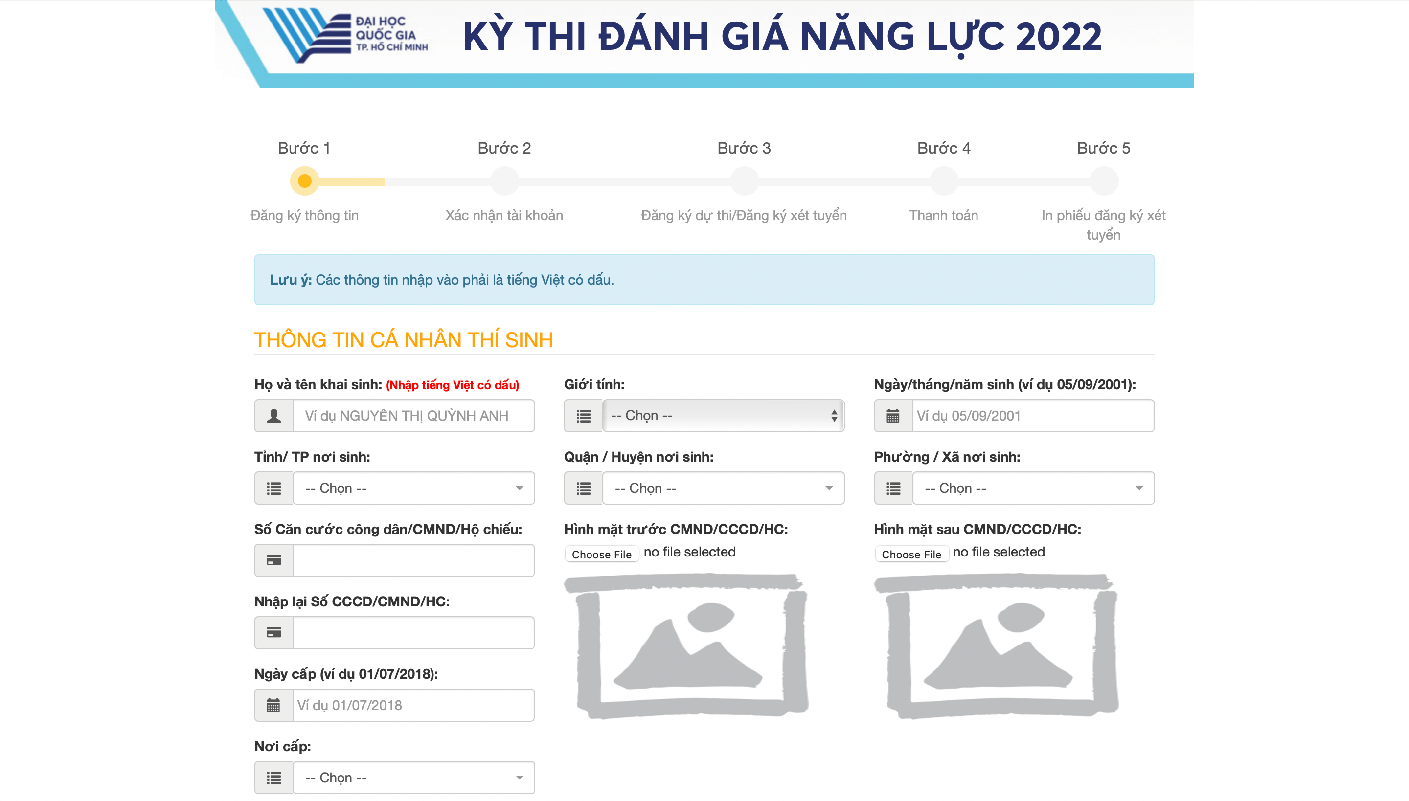 Cách điền hồ sơ dự thi Đánh giá năng lực 2022 của ĐH Quốc Gia TP.HCM - Ảnh 3