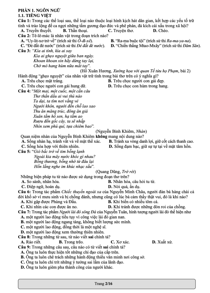 Đề thi mẫu Đánh giá năng lực 2022 của ĐH Quốc Gia TP.HCM - Ảnh 2