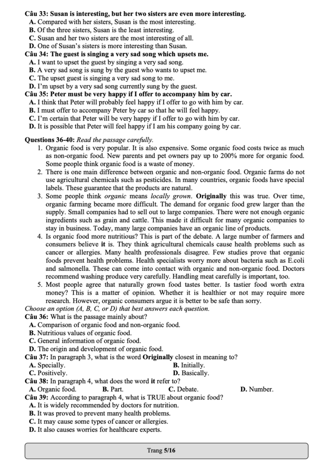 Đề thi mẫu Đánh giá năng lực 2022 của ĐH Quốc Gia TP.HCM - Ảnh 5