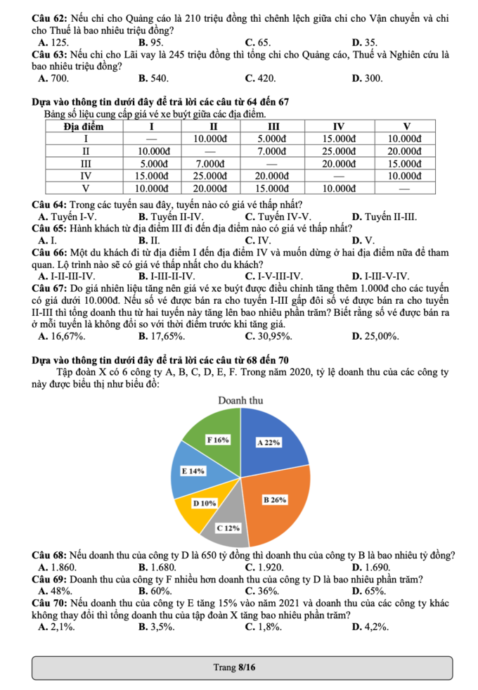 Đề thi mẫu Đánh giá năng lực 2022 của ĐH Quốc Gia TP.HCM - Ảnh 8