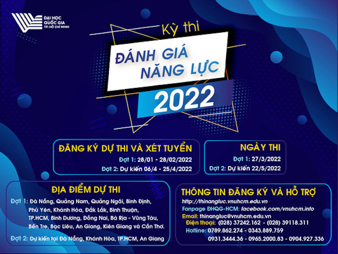 Cổng đăng ký dư thi đánh giá năng lực ĐH Quốc Gia TP.HCM đã hoạt động ổn định