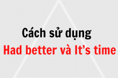 Ngữ pháp tiếng Anh: Had better & Cấu trúc It"s time