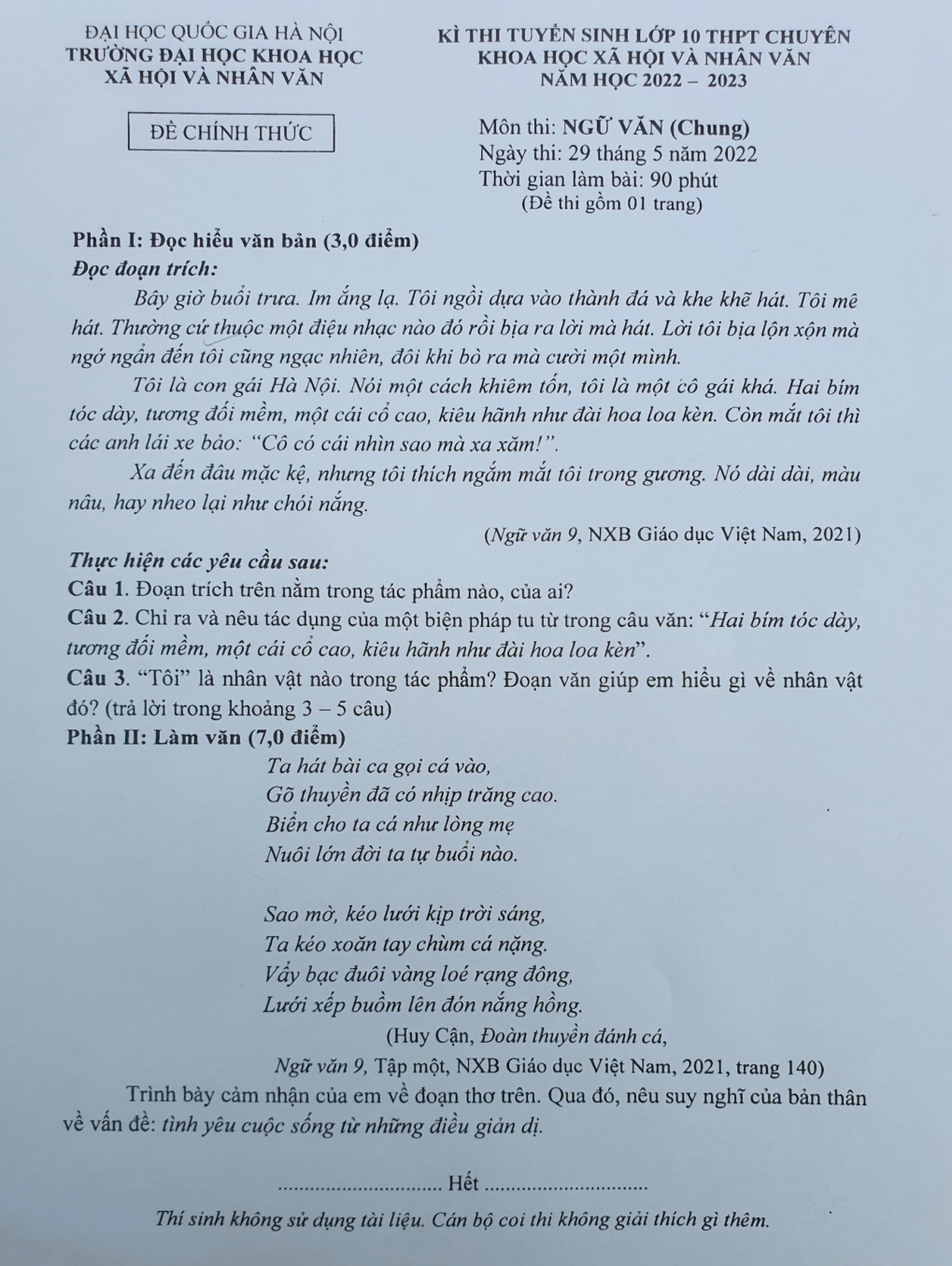 Chuyên Khoa học Xã hội & Nhân văn có hơn 1000 thí sinh tranh suất vào - Ảnh 1