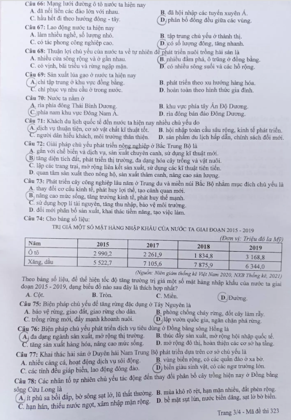 Đề môn Địa lý thi tốt nghiệp THPT 2022 - Ảnh 3