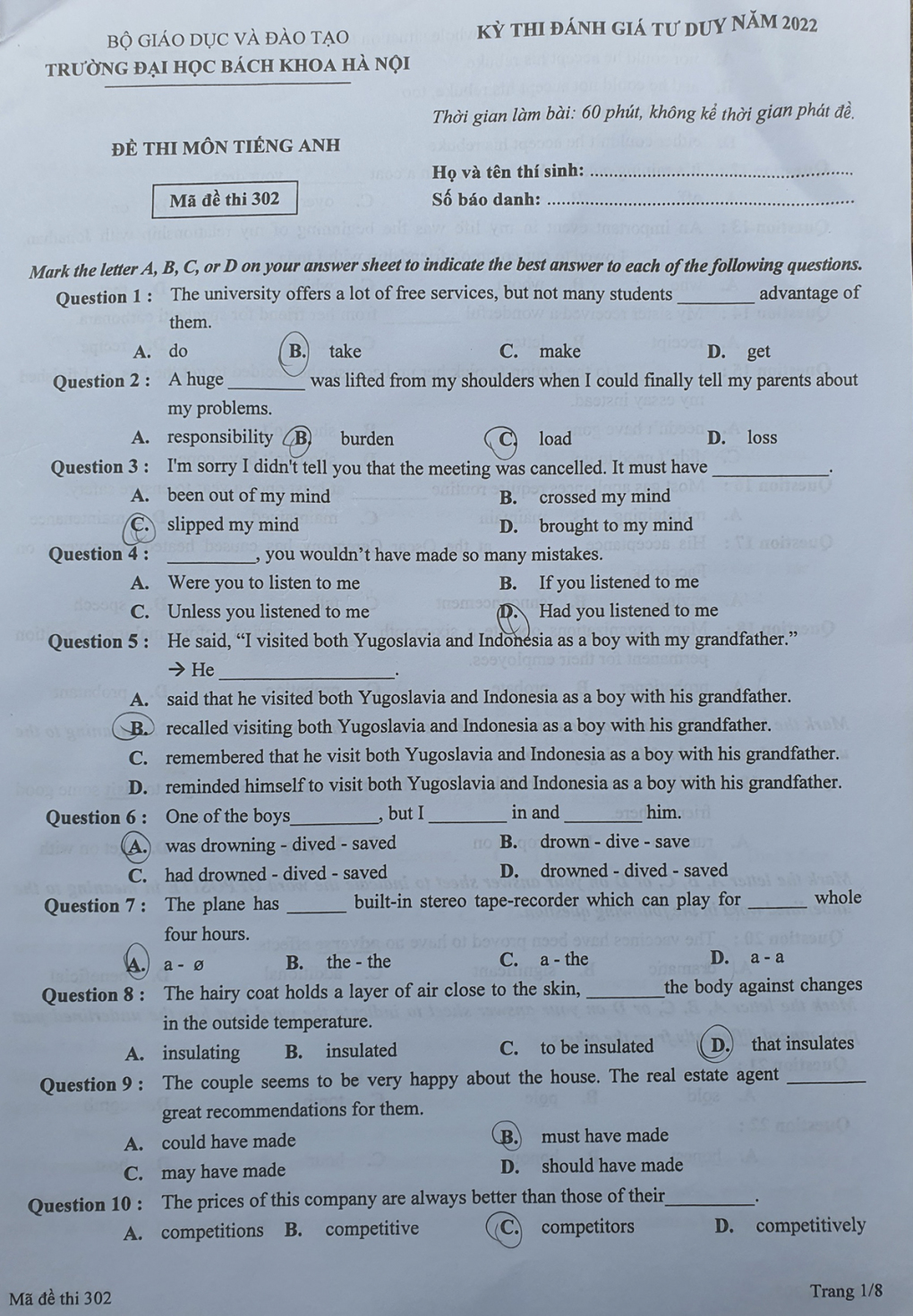 Đề thi đánh giá tư duy của ĐH Bách khoa Hà Nội - Ảnh 11