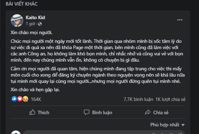 Đại diện của page Kaito Kid lên tiếng khi bị xử phạt hành chính vì đoán đúng đề thi môn Văn - Ảnh 2