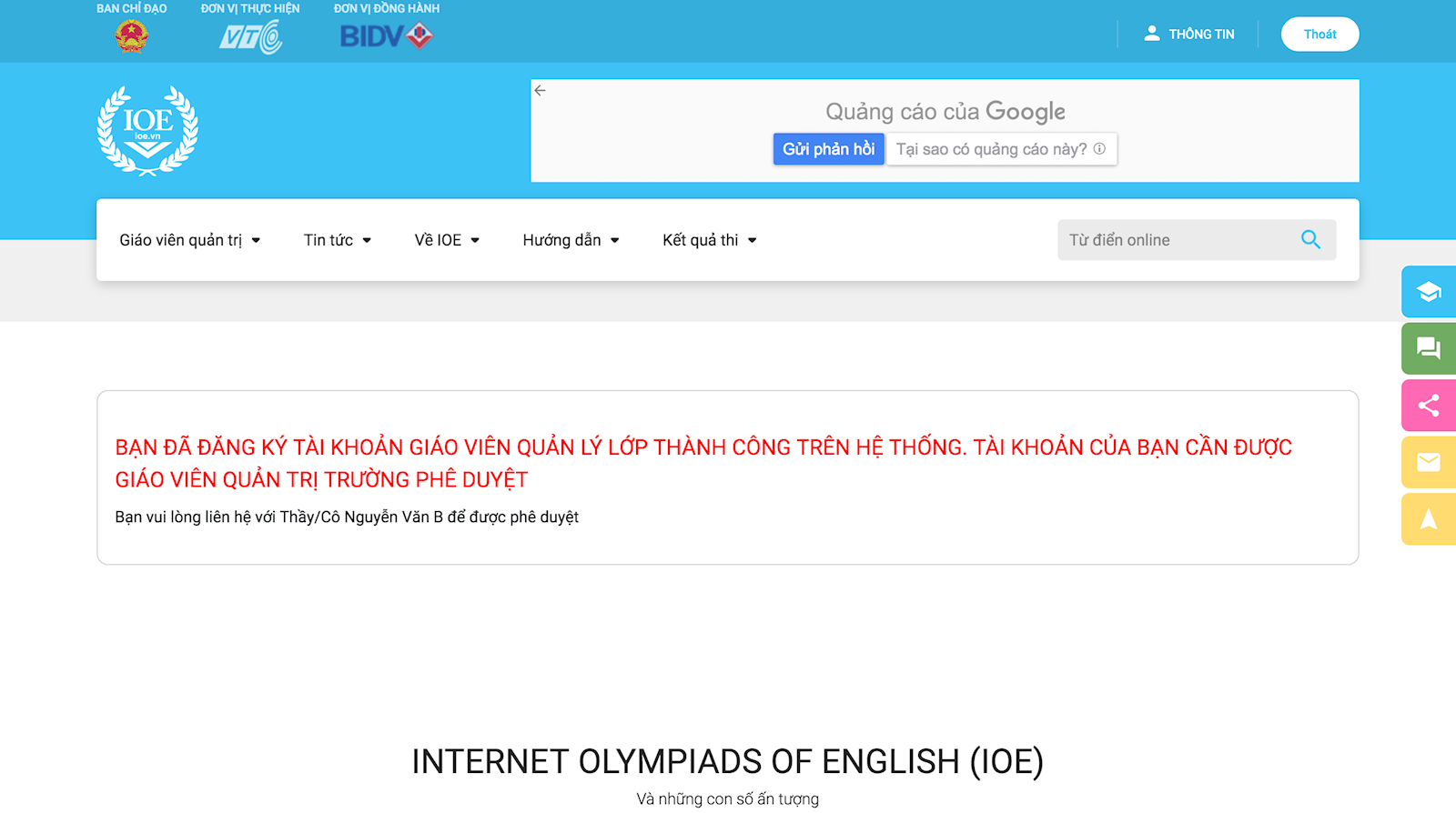 Hướng dẫn cách đăng ký, đăng nhập IOE tiếng Anh - Ảnh 10