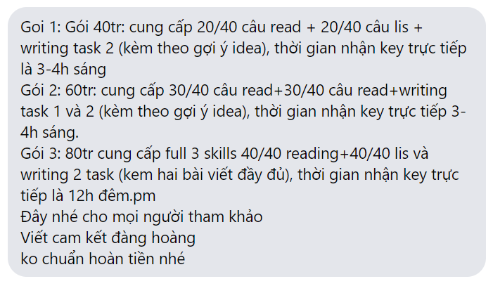 Hơn trăm triệu đồng mua đề thi IELTS 'thật' - Chiêu trò của kẻ lừa đảo hay tâm lý gian lận của người mua? - Ảnh 1